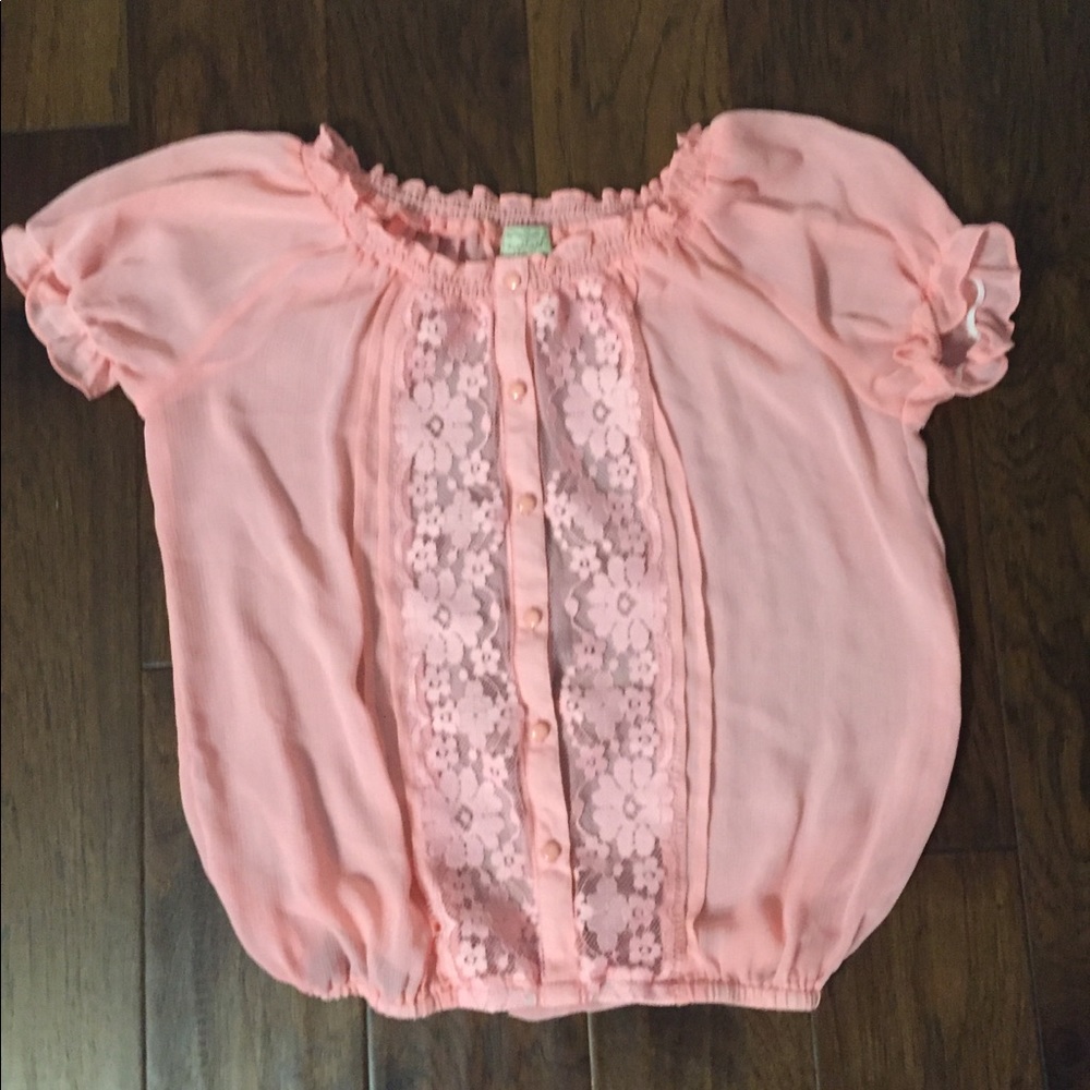 Lace pink top